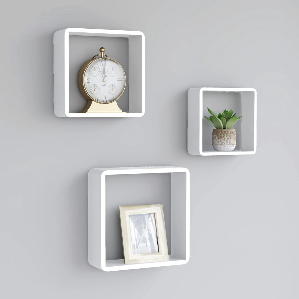 Prateleiras de parede 4 pcs 80x23,5x3,8cm MDF cinzento-cimento