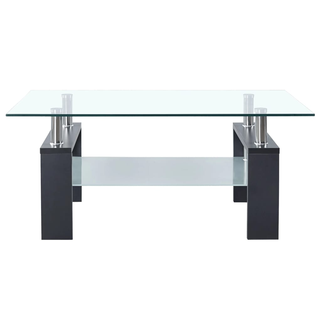 vidaXL Soffbord grå 95x55x40 cm härdat glas