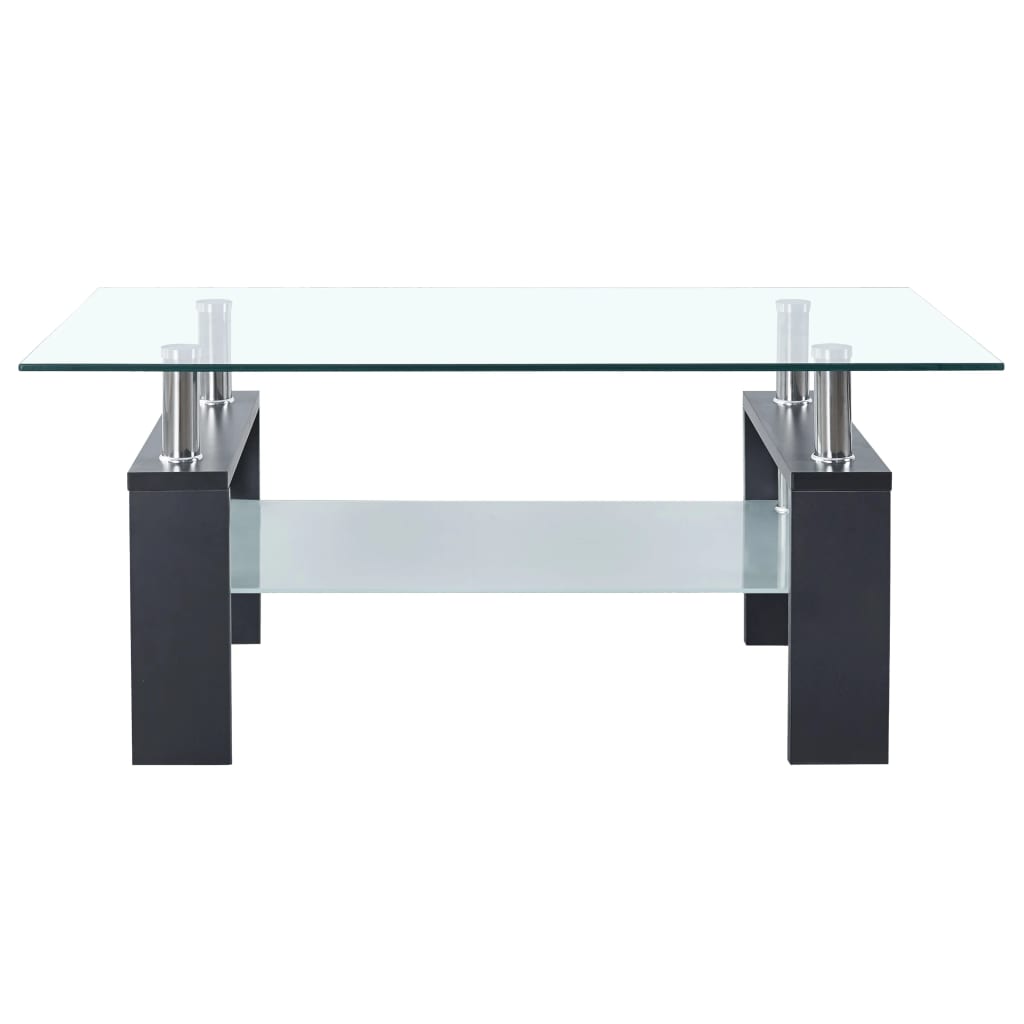 

vidaXL Salontafel 95x55x40 cm gehard glas grijs