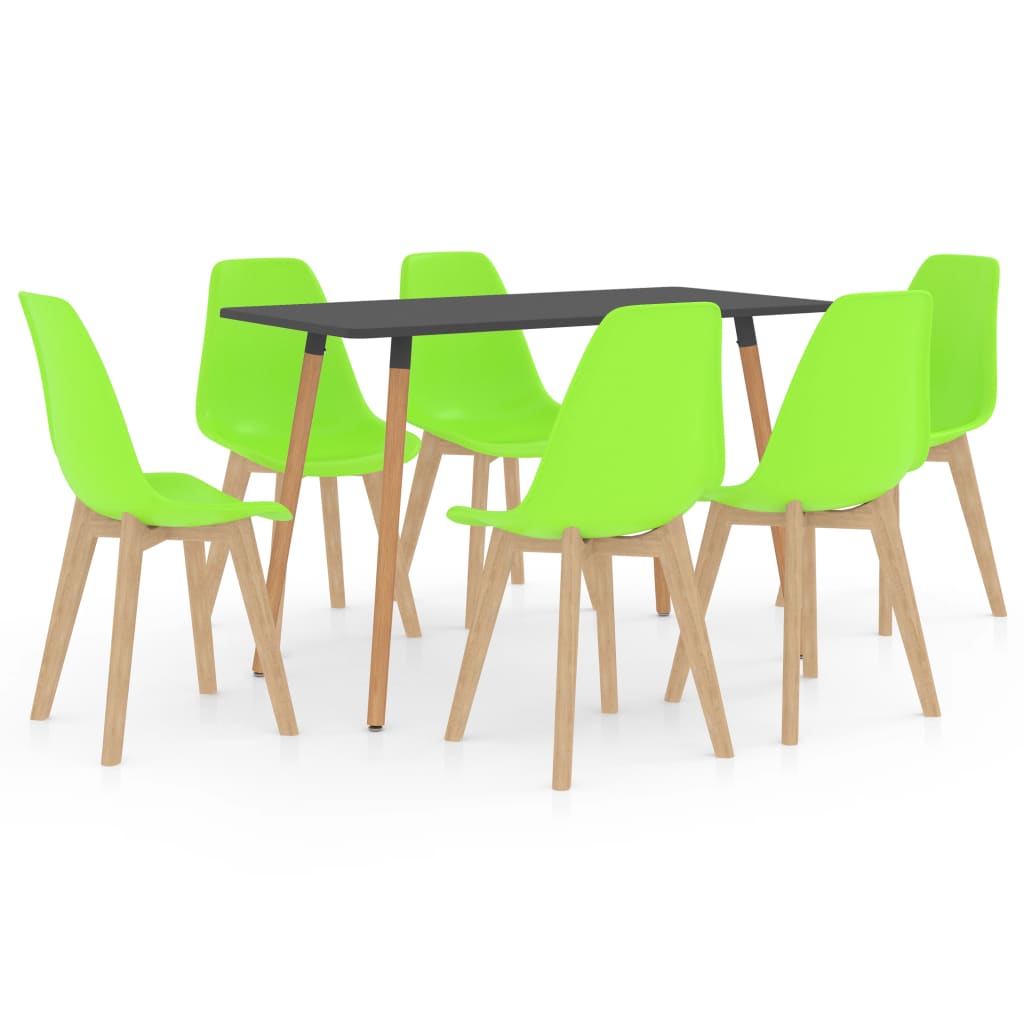 vidaXL Set mobilier de bucătărie, 7 piese, verde vidaXL imagine noua 2022