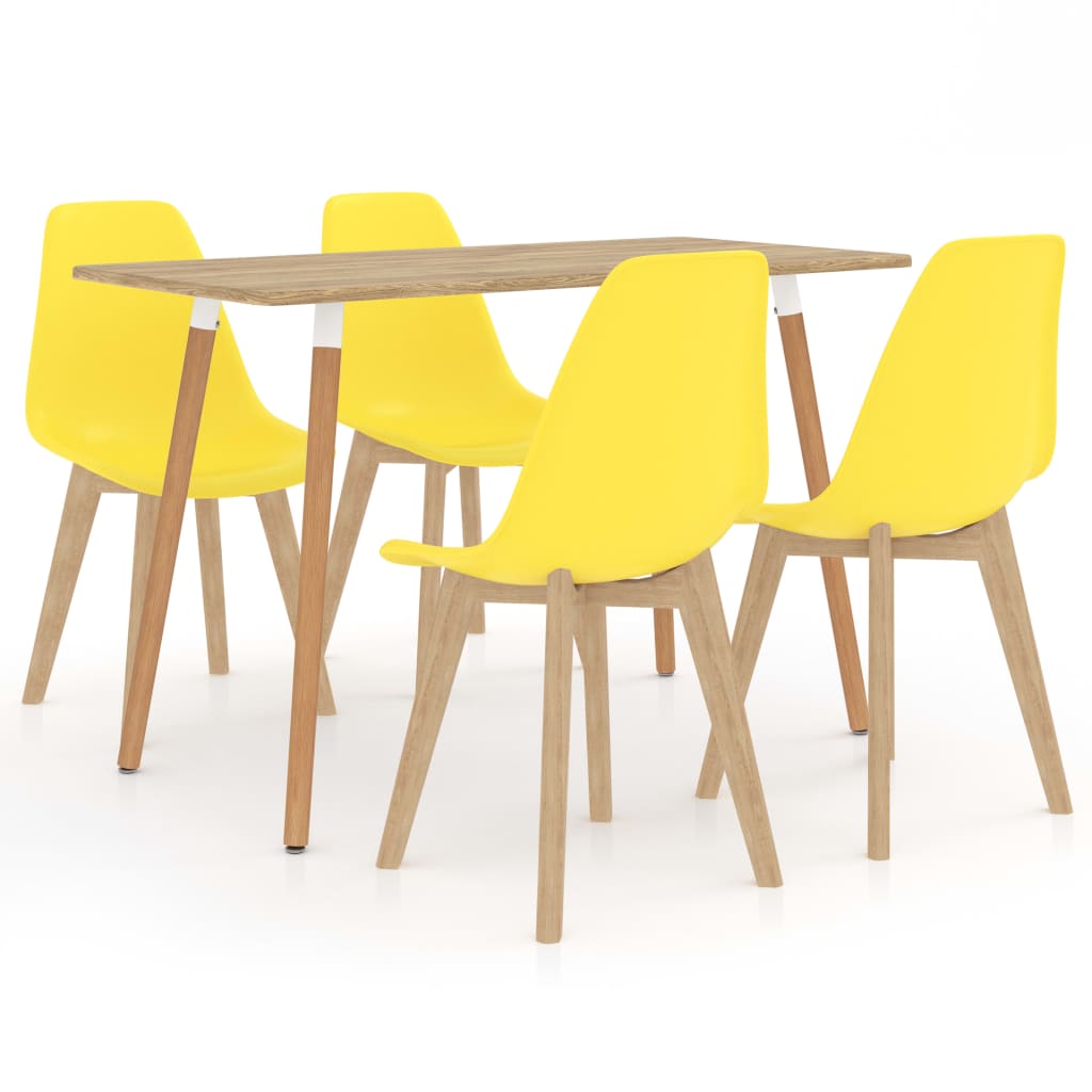 vidaXL Set mobilier de bucătărie, 5 piese, galben vidaXL imagine noua 2022