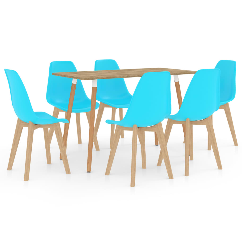 vidaXL Set mobilier de bucătărie, 7 piese, albastru vidaXL imagine noua 2022