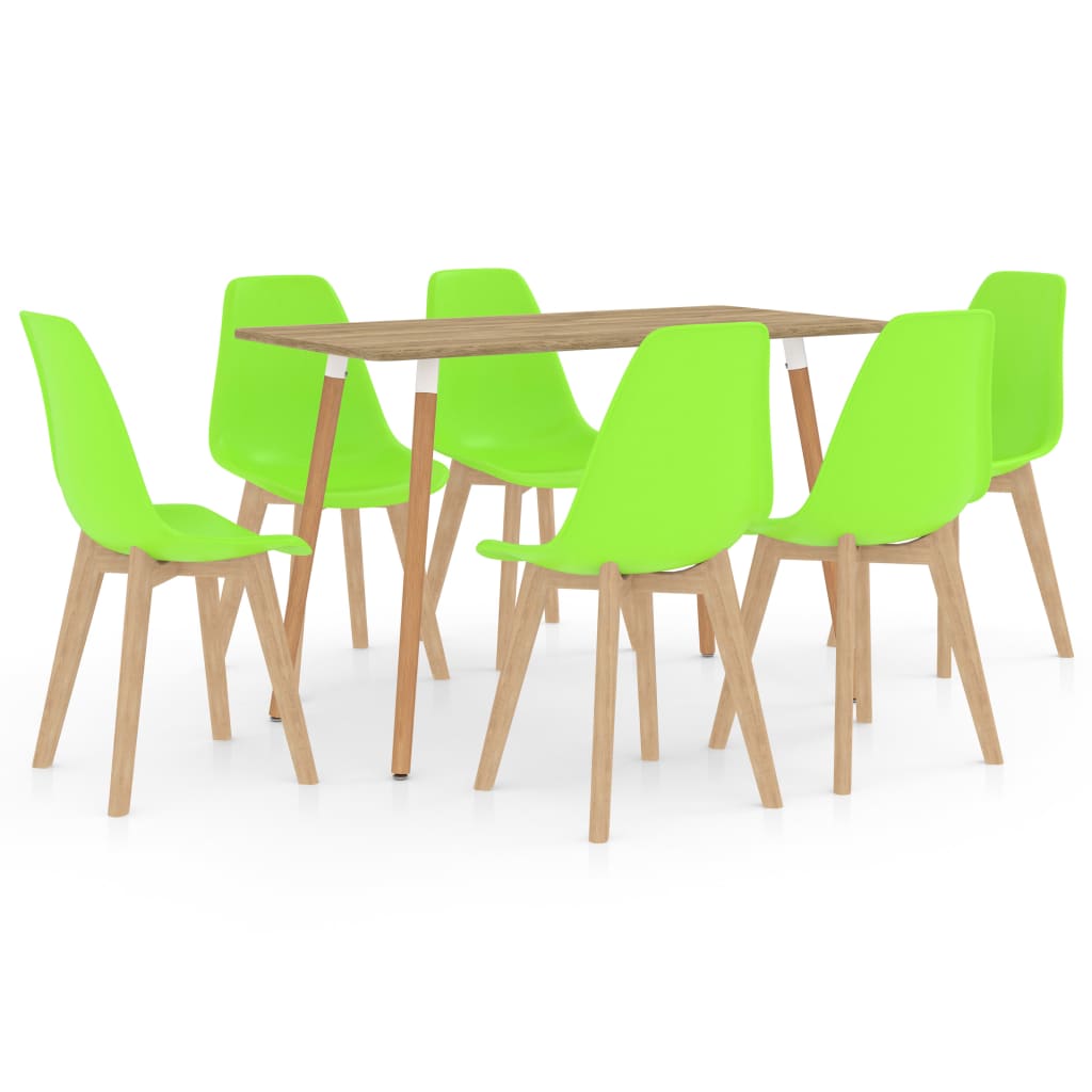 vidaXL Set mobilier de bucătărie, 7 piese, verde vidaXL imagine noua 2022
