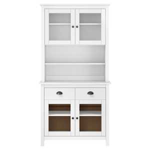 vidaXL Komoda Hill, balta, 90x40x180cm, pušies medienos masyvas