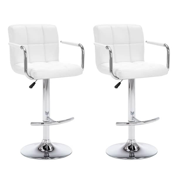 vidaXL baaripukid 2 tk, valge, kunstnahk