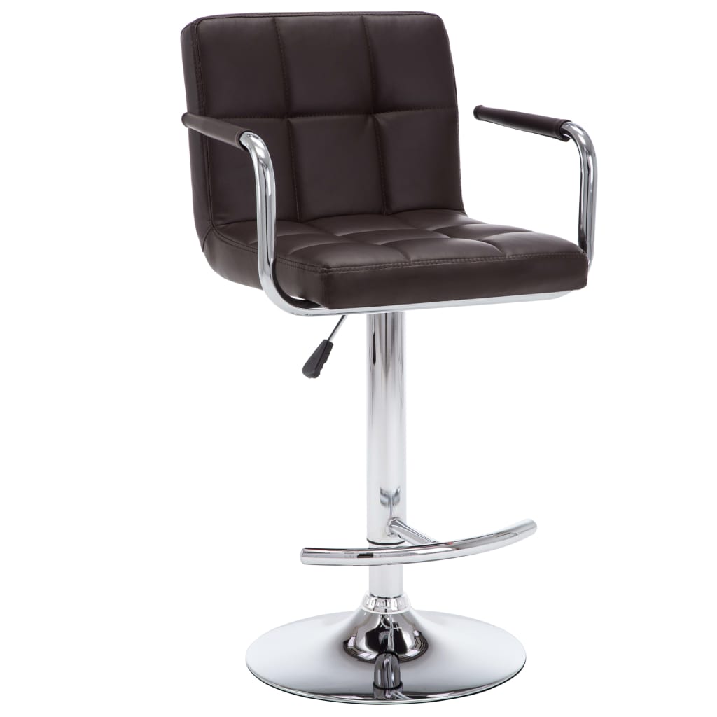 vidaXL Barstoelen 2 st kunstleer bruin afbeelding