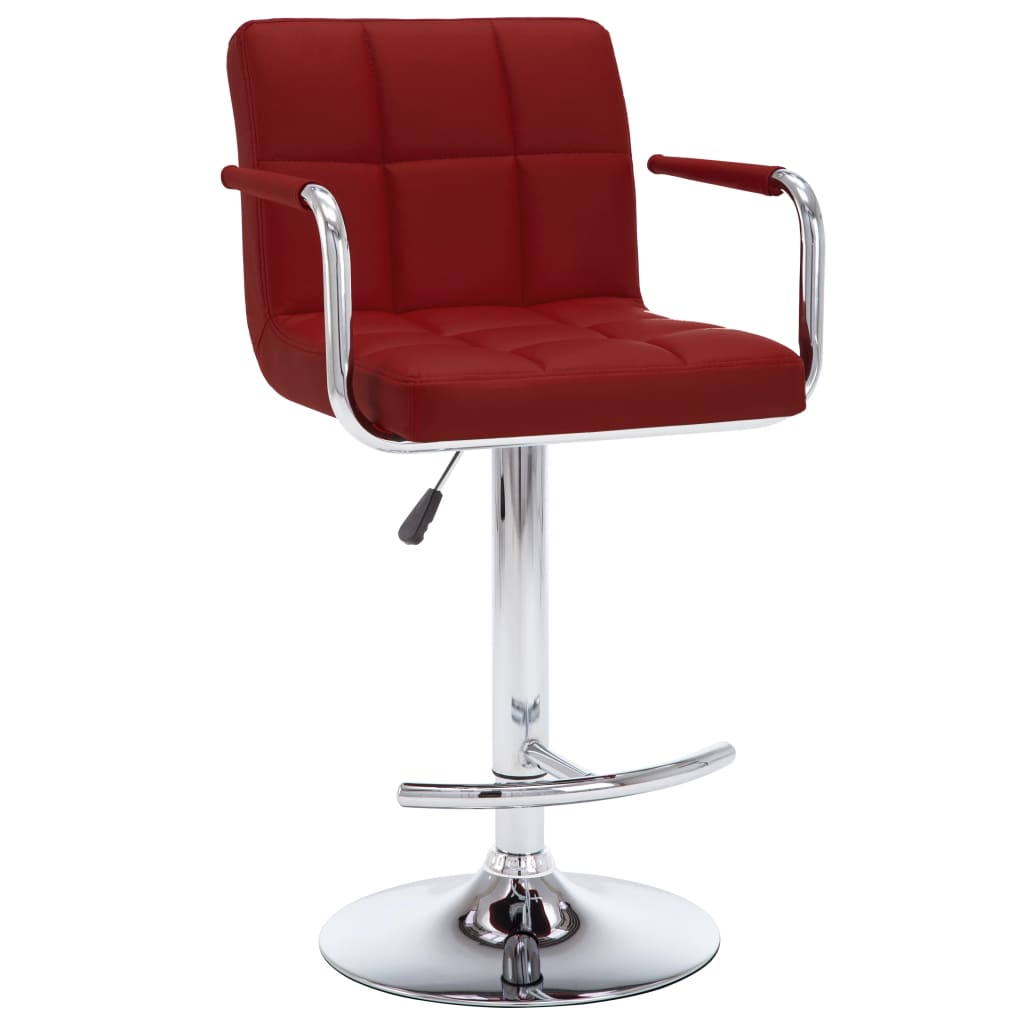 vidaXL bāra krēsli, 2 gab., vīnsarkana mākslīgā āda