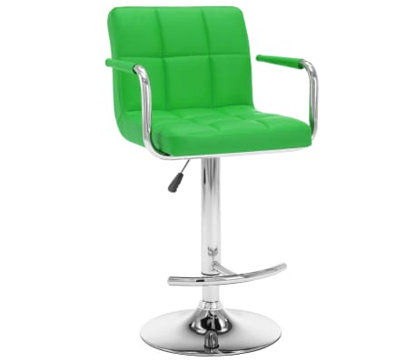 vidaXL Baro taburetės, 2vnt., žalios spalvos, dirbtinė oda