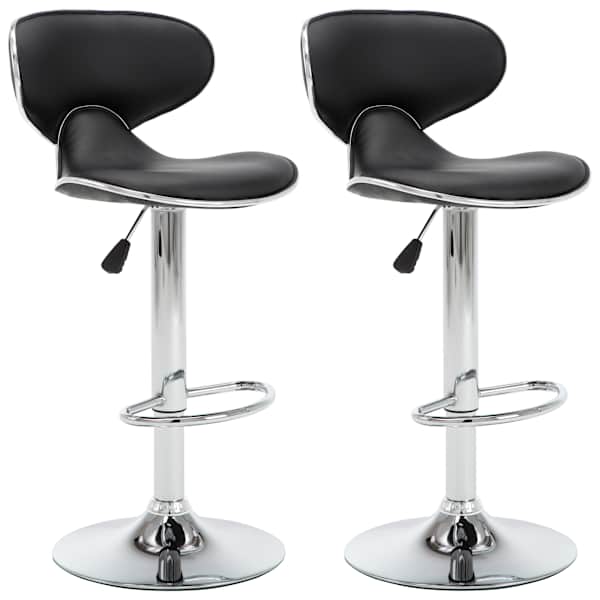 vidaXL baaripukid 2 tk, must, kunstnahk