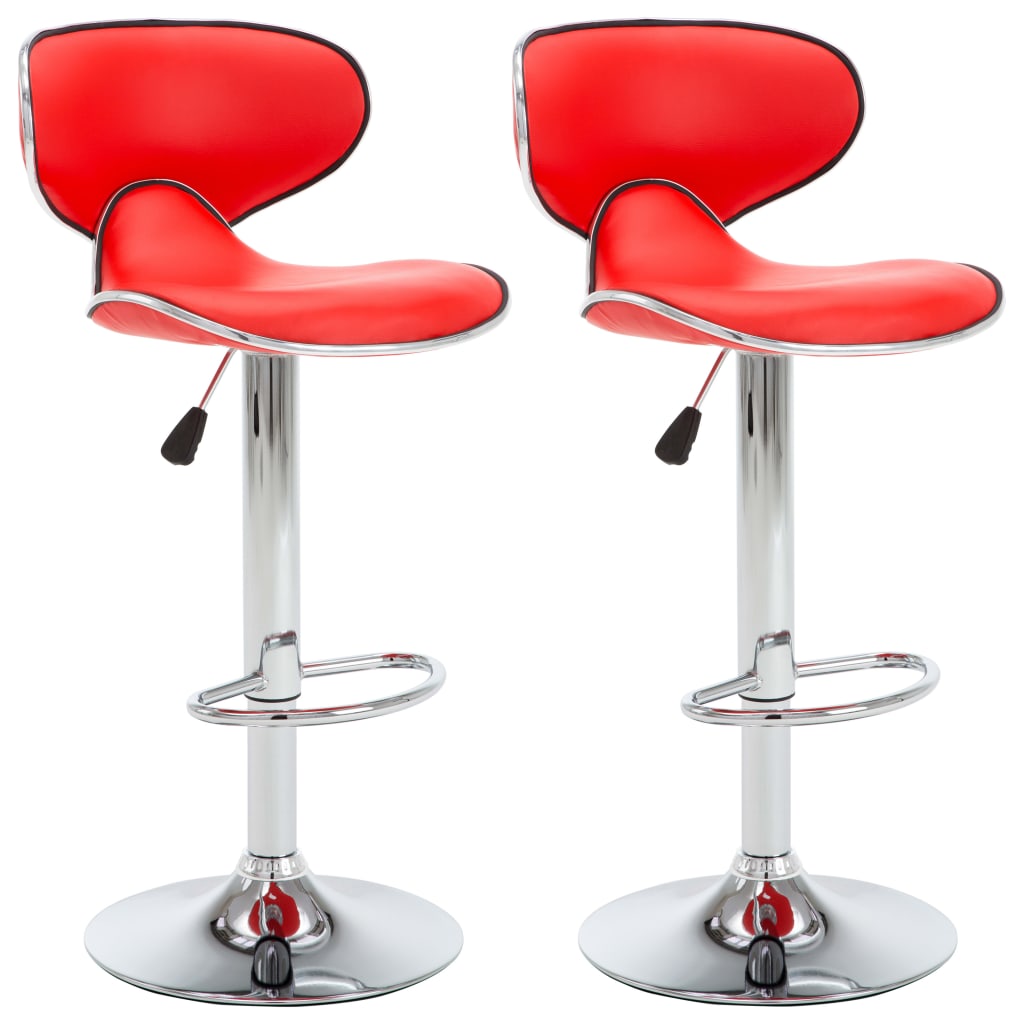 vidaXL 323645  Bar Stools 2 pcs Red Faux Leather