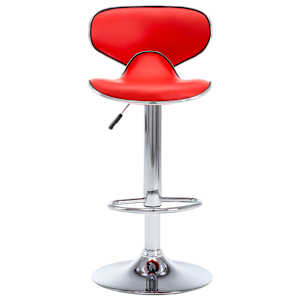 323645 vidaXL Bar Stools 2 pcs Red Faux Leather - obrázek 4