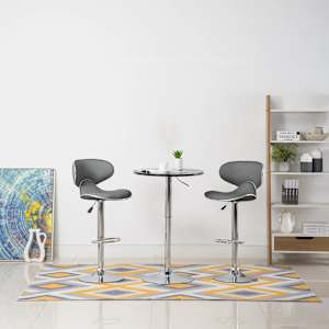 vidaXL baaripukid 2 tk, hall, kunstnahk
