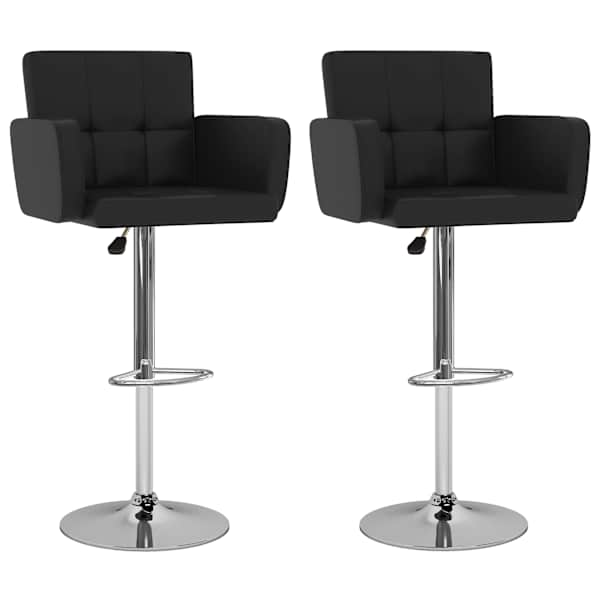 vidaXL baaripukid 2 tk, must, kunstnahk