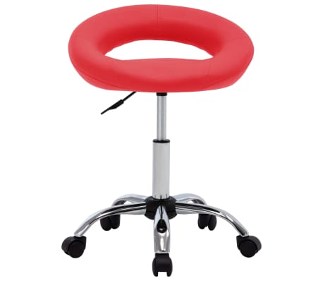 vidaXL Werkstoel rollend kunstleer rood