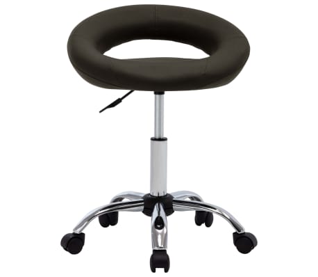 vidaXL Cadeira de trabalho com rodas couro artificial castanho
