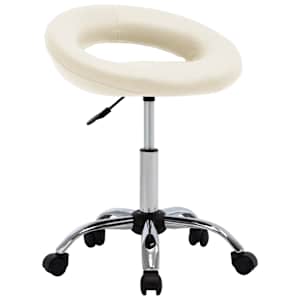 Vrtljiv delovni stol krem umetno usnje