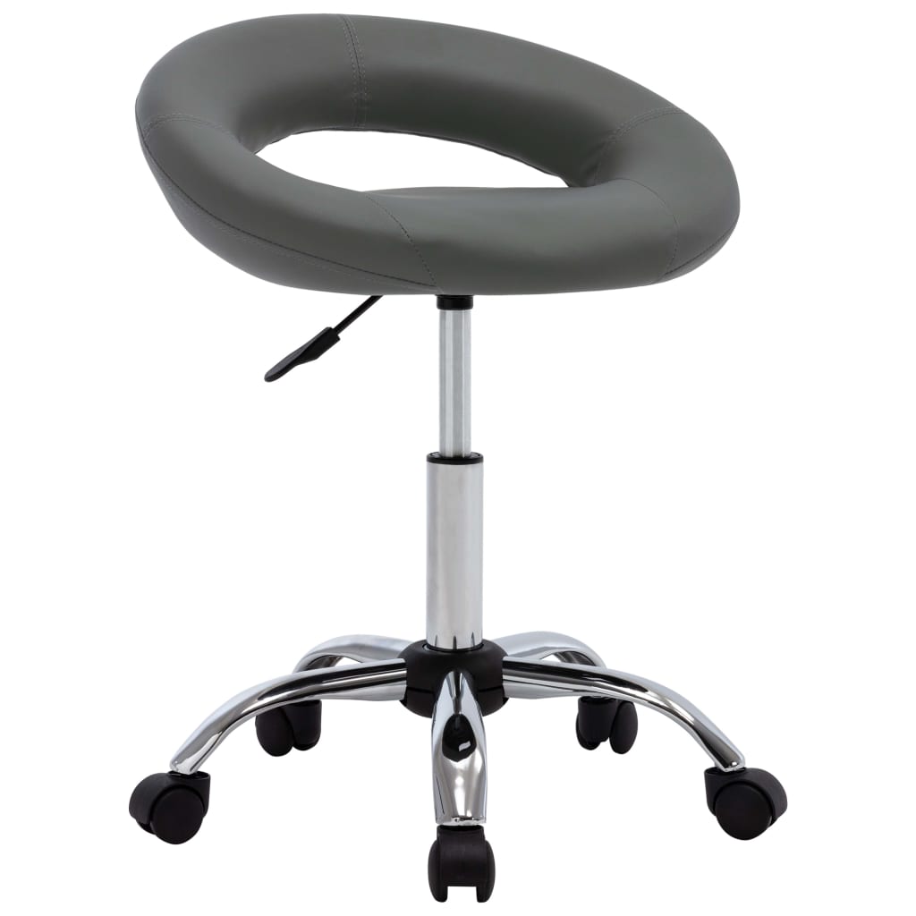 #3 - vidaXL arbejdsstol med hjul kunstlæder grå