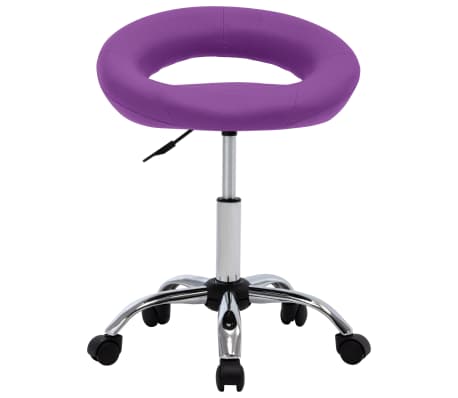 vidaXL Cadeira de trabalho com rodas couro artificial roxo