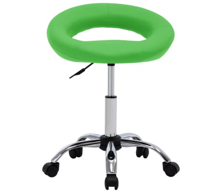 vidaXL Vrtljiv delovni stol zeleno umetno usnje