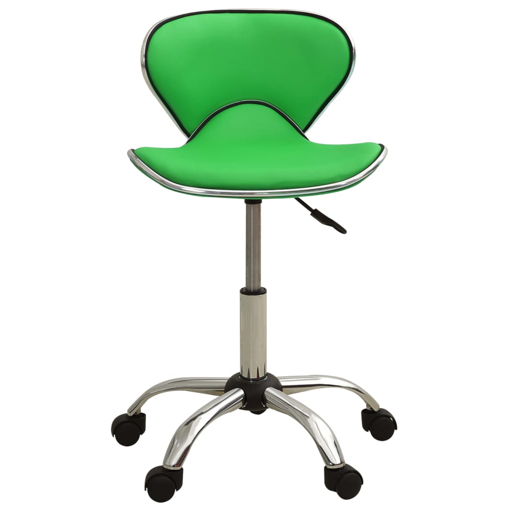 vidaXL Стол за студио за красота, зелен, изкуствена кожа