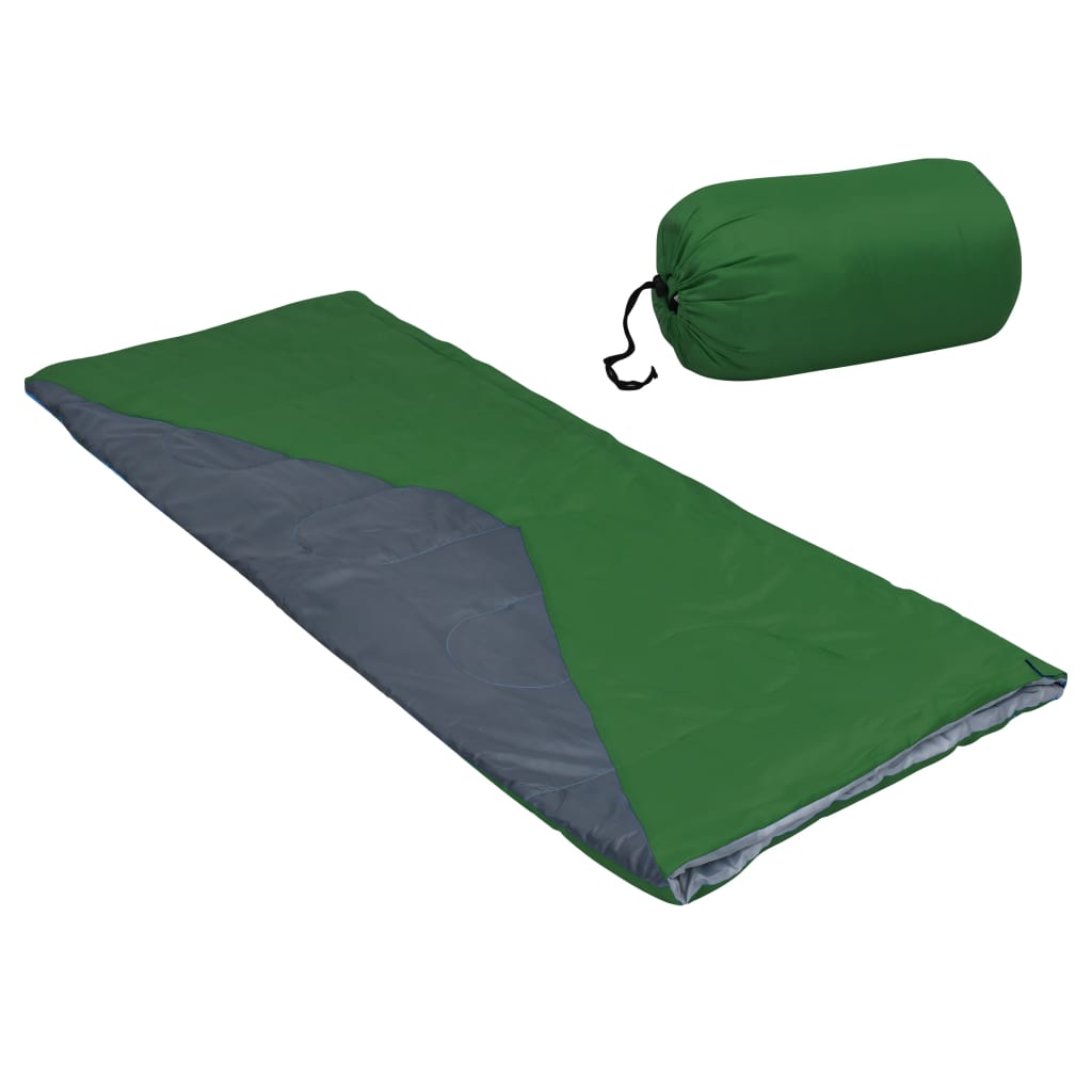 vidaXL Sac de dormit tip plic ușor, verde, 1100 g, 10°C vidaXL