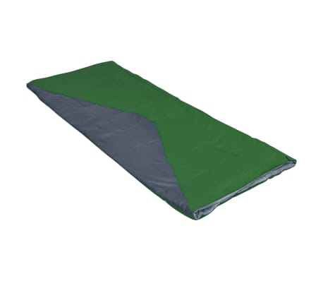 vidaXL Saco-cama de campismo leve tipo envelope 1100g 10 ºC verde