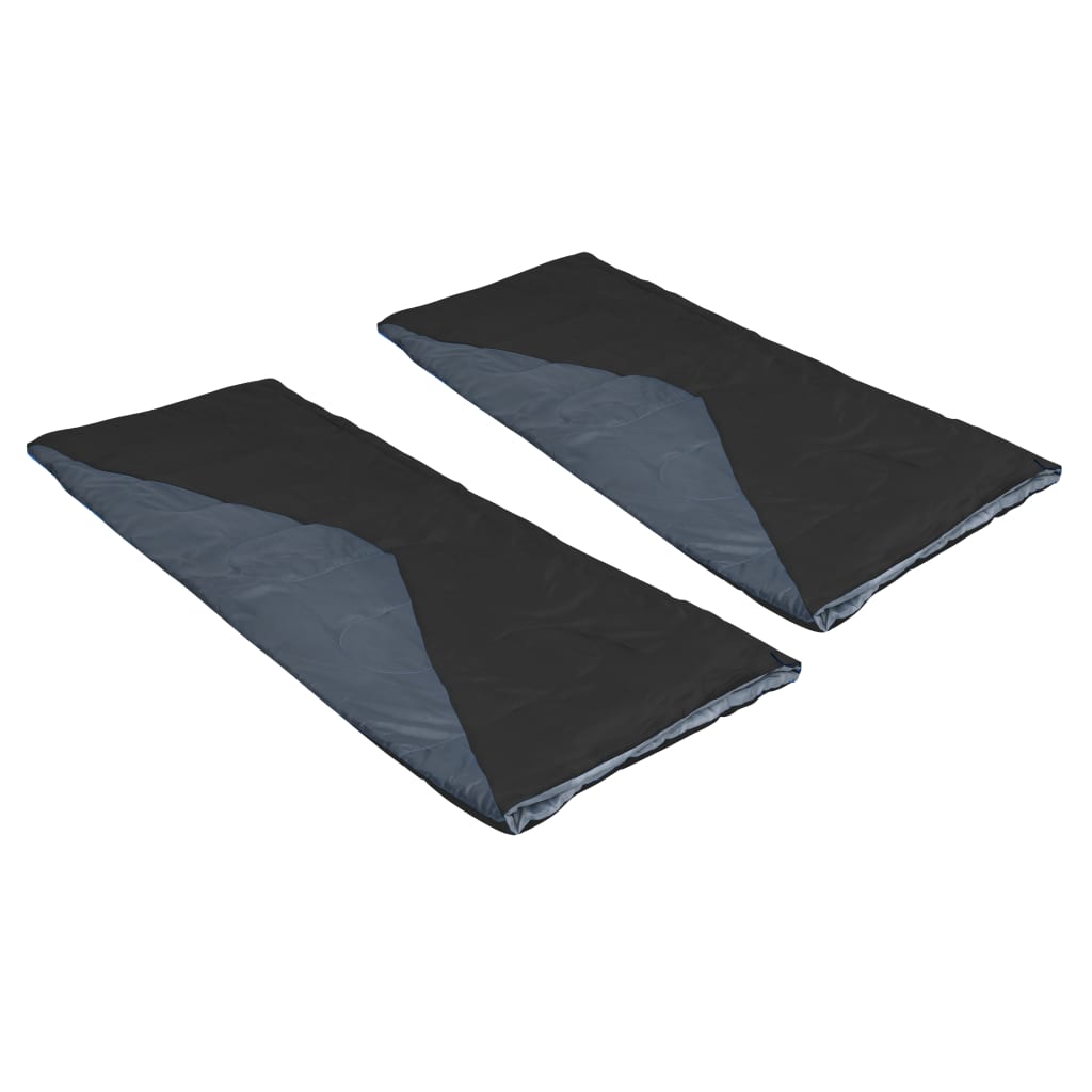 

vidaXL Slaapzakken 2 st envelop lichtgewicht 10 ℃ 1100 g zwart