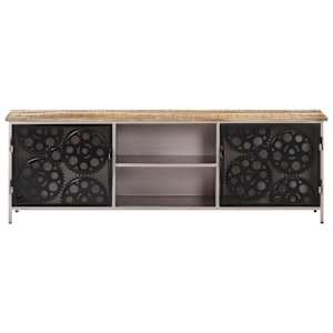 TV stolek 120 x 30 x 40 cm hrubé mangovníkové dřevo - obrázek 2