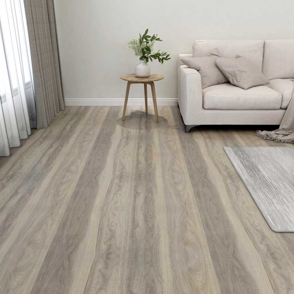 vidaXL Itsekiinnittyvä lattialankku 55 kpl PVC 5,11 m² taupe