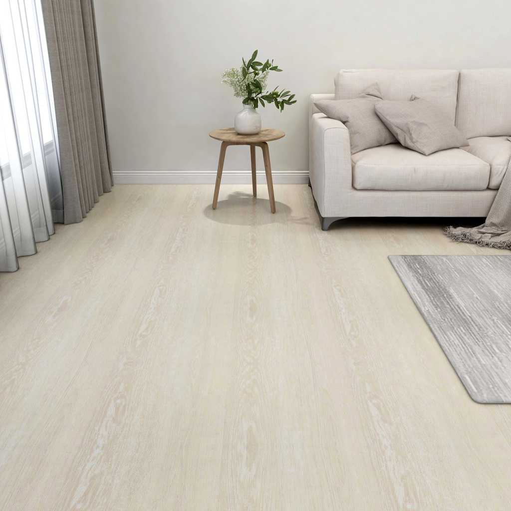 vidaXL Itsekiinnittyvä lattialankku 55 kpl PVC 5,11 m² beige
