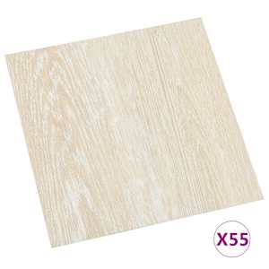 Podlahová prkna 5,11 m² 55 pcs PVC Bílá a béžová - obrázek 3