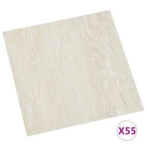 Podlahová prkna 5,11 m² 55 pcs PVC Krémově bílá - obrázek 3