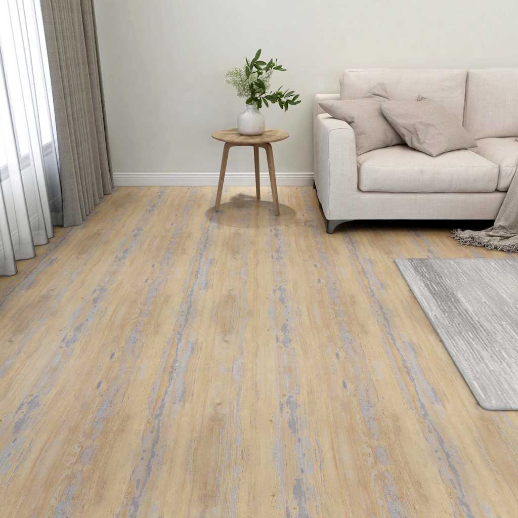 vidaXL Itsekiinnittyvä lattialankku 55 kpl PVC 5,11 m² ruskea