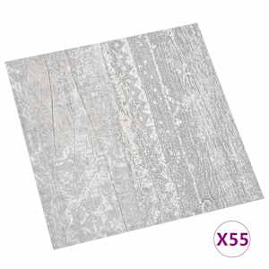 Podlahová prkna 5,11 m² 55 pcs PVC Světle šedá a bílá - obrázek 3
