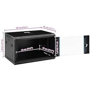Nástěnná síťová rozvodná skříň 6U 19" IP20 600 x 450 x 350 mm - obrázek 9