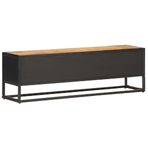 TV stolek s vyřezávanými dvířky 130x30x40 cm hrubý mangovník - obrázek 4