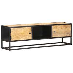 TV stolek s vyřezávanými dvířky 130x30x40 cm hrubý mangovník - obrázek 9
