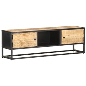 TV stolek s vyřezávanými dvířky 130x30x40 cm hrubý mangovník - obrázek 10