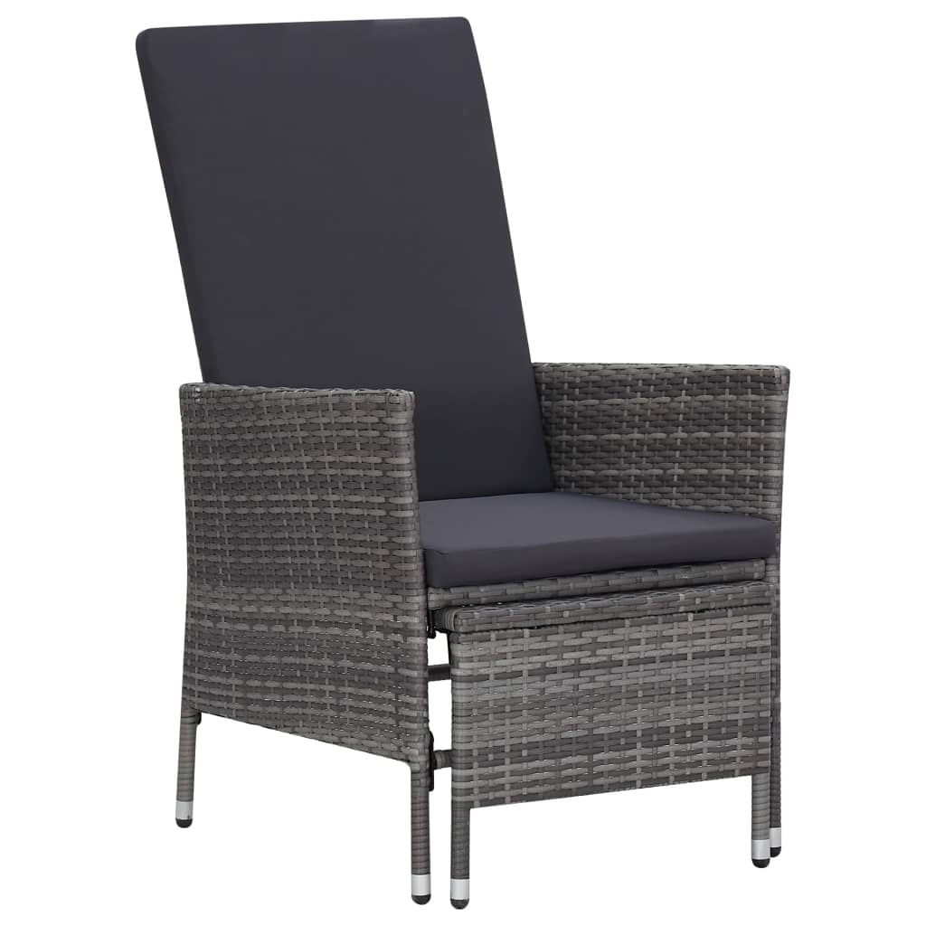 

vidaXL 2-delige Loungeset met kussens poly rattan grijs