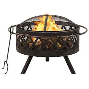 Rustikalno ognjišče z grebljico 76 cm XXL jeklo