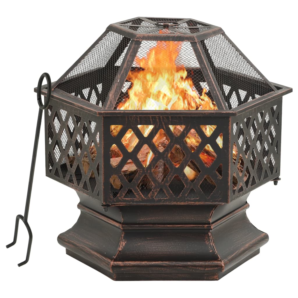 vidaXL Vatră de foc rustică, cu vătrai 62x54x56 cm oțel, XXL 62x54x56 imagine noua