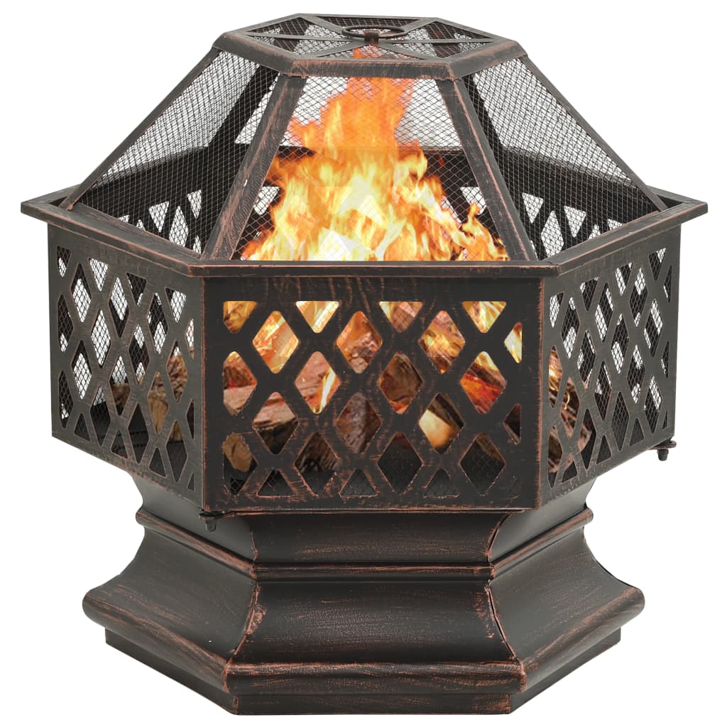vidaXL Vatră de foc rustică, cu vătrai 62x54x56 cm oțel, XXL 62x54x56 imagine noua