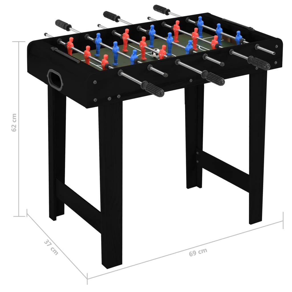 Fekete mini csocsóasztal 69 x 37 x 62 cm 