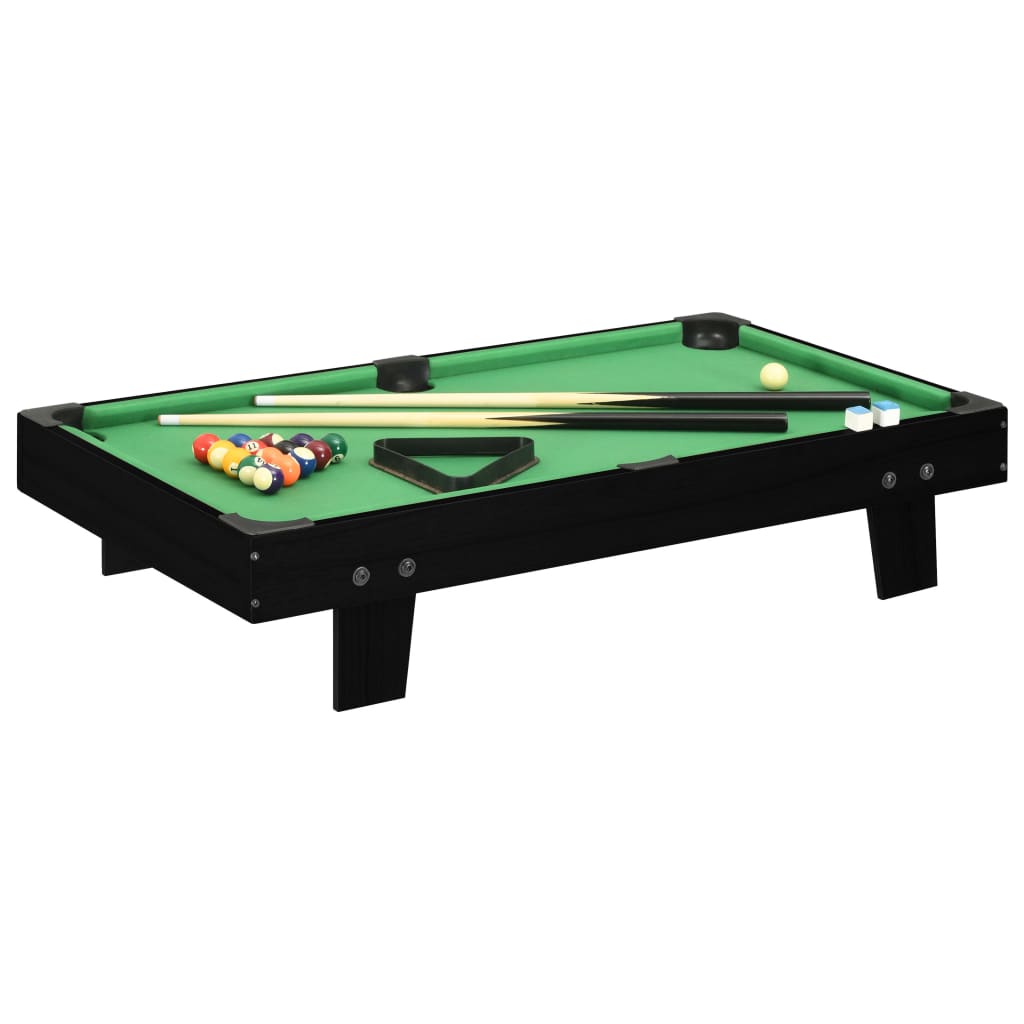 vidaXL Mini mesa de billar negro y verde 92x52x19 cm