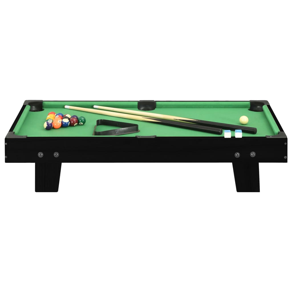 Mini masă de biliard, 3 picioare, negru & verde 92 x 52 x 19 cm