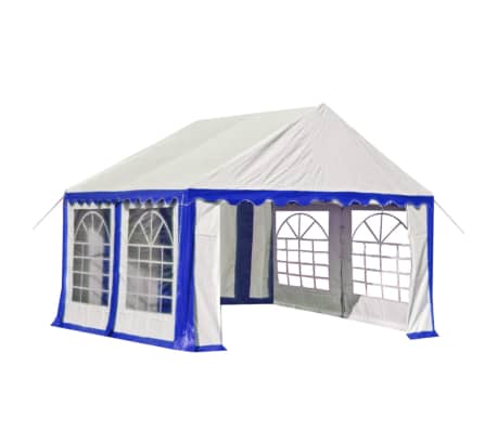 vidaXL Carpa de jardín de PVC azul y blanco 3x4 m