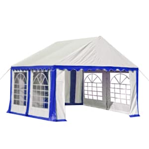 vidaXL Gazebo da Giardino in PVC 3x4 m Blu e Bianco