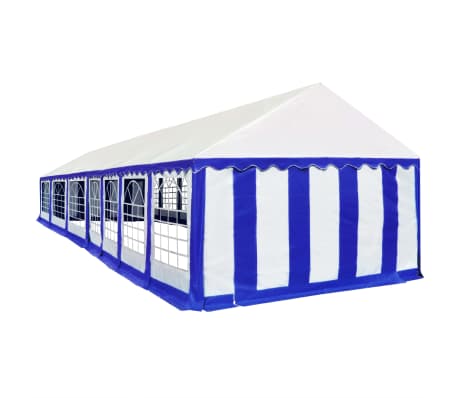 vidaXL dārza nojume, telts, PVC, 6x14 m, zila ar baltu