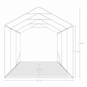 Plachtová garáž PVC 2,4 x 3,6 m zelená - obrázek 10