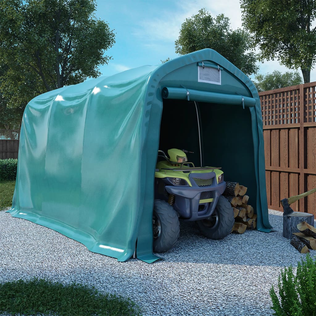 vidaXL Cort de garaj, verde, 2,4 x 3,6 m, PVC